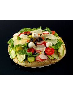 La pizza blanche au carpaccio de légumes